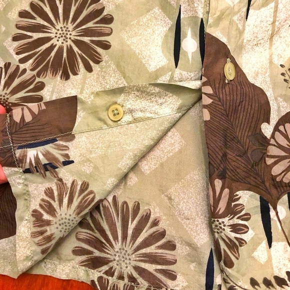 Vintage 100% Silk Floral Tropical Pattern Festival Relaxed Fit Shirt Blouse. - Picture 6 of 12